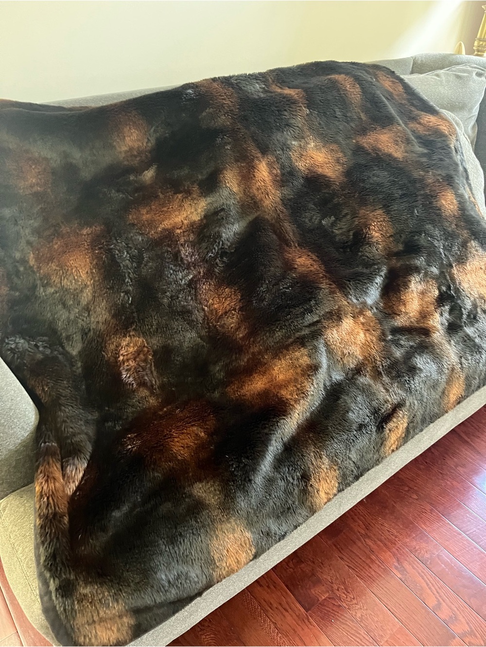 Pottery Barn Faux Fur Throw - Brown and Black Tones